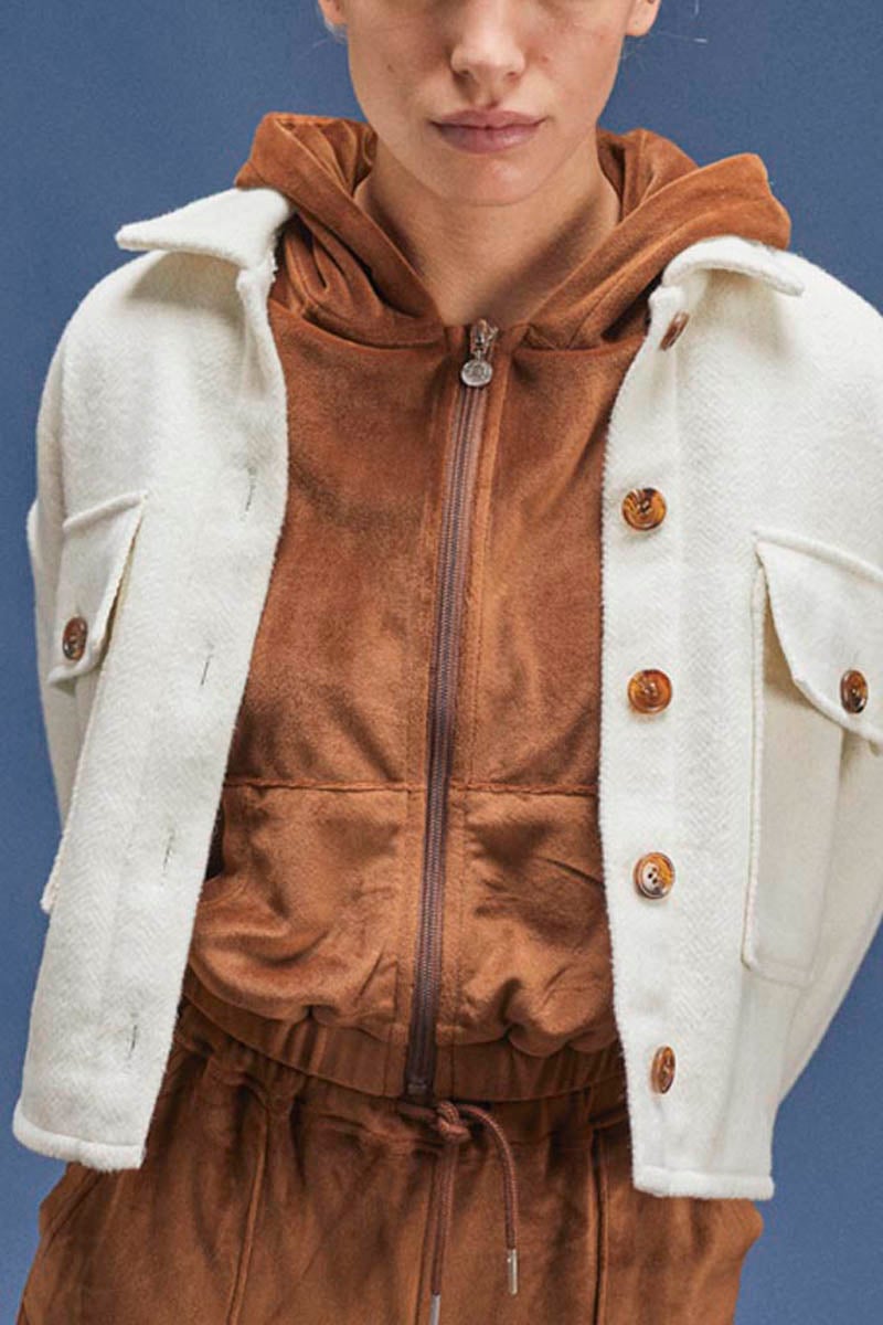 Sweat zippé Cinogi caramel