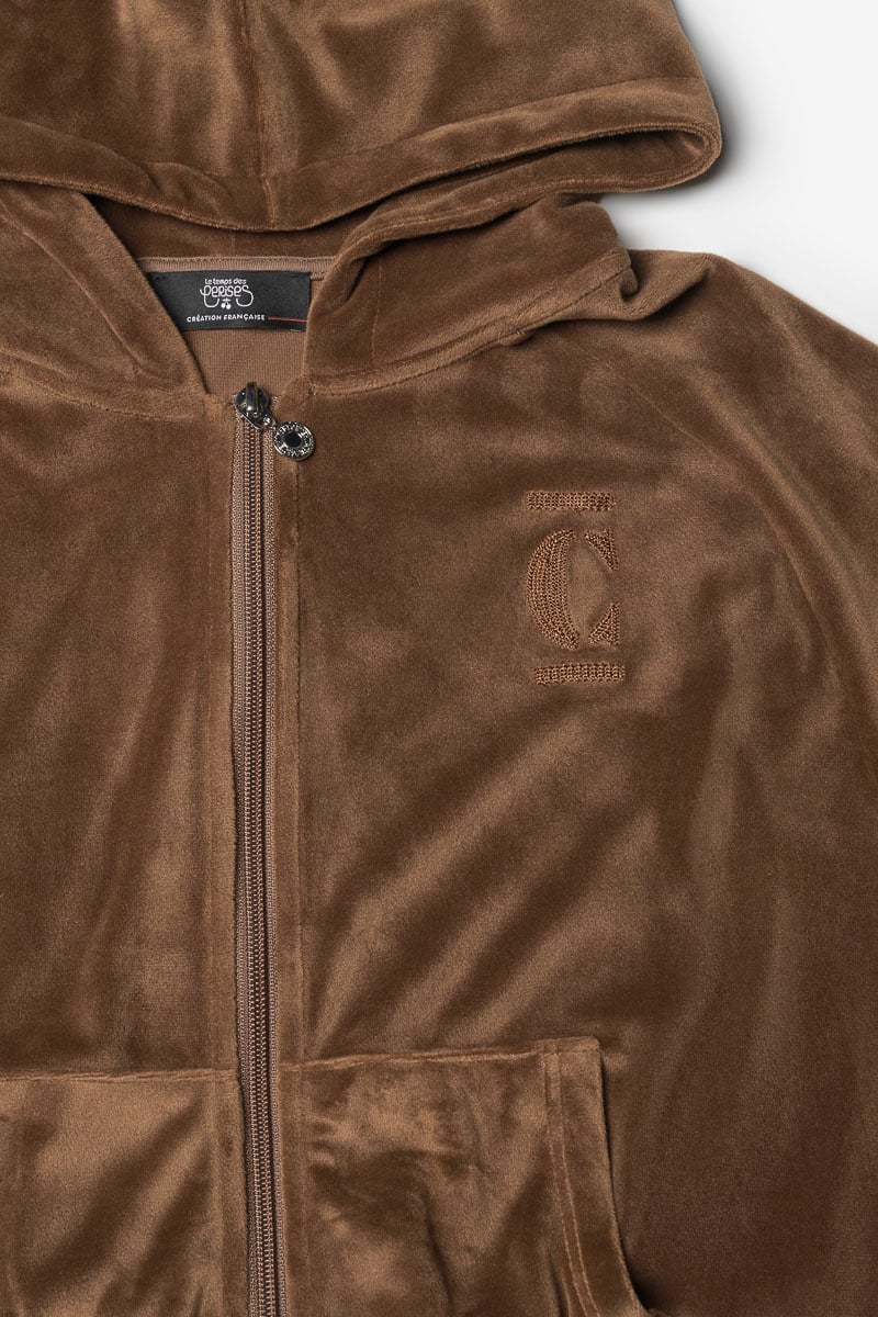 Sweat zippé Cinogi caramel