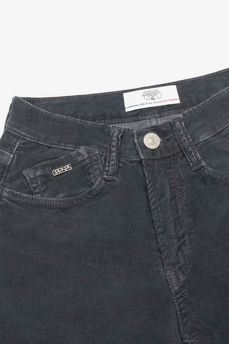 Jeans flare Fancy velours anthracite 