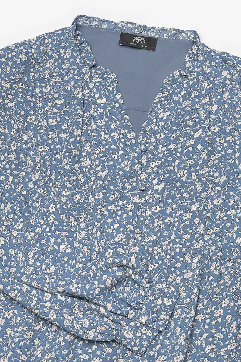 Robe Lattegi bleue à motif fleuri