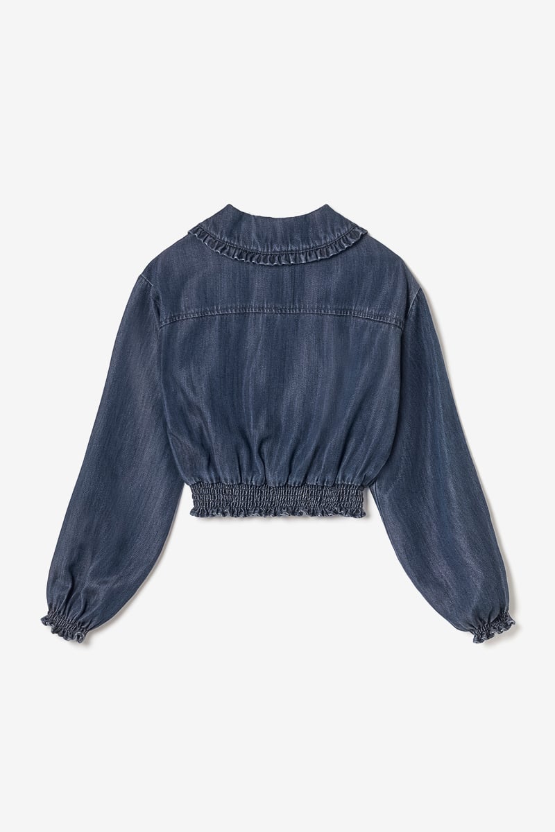 Blouse Macchigi en tencel bleu