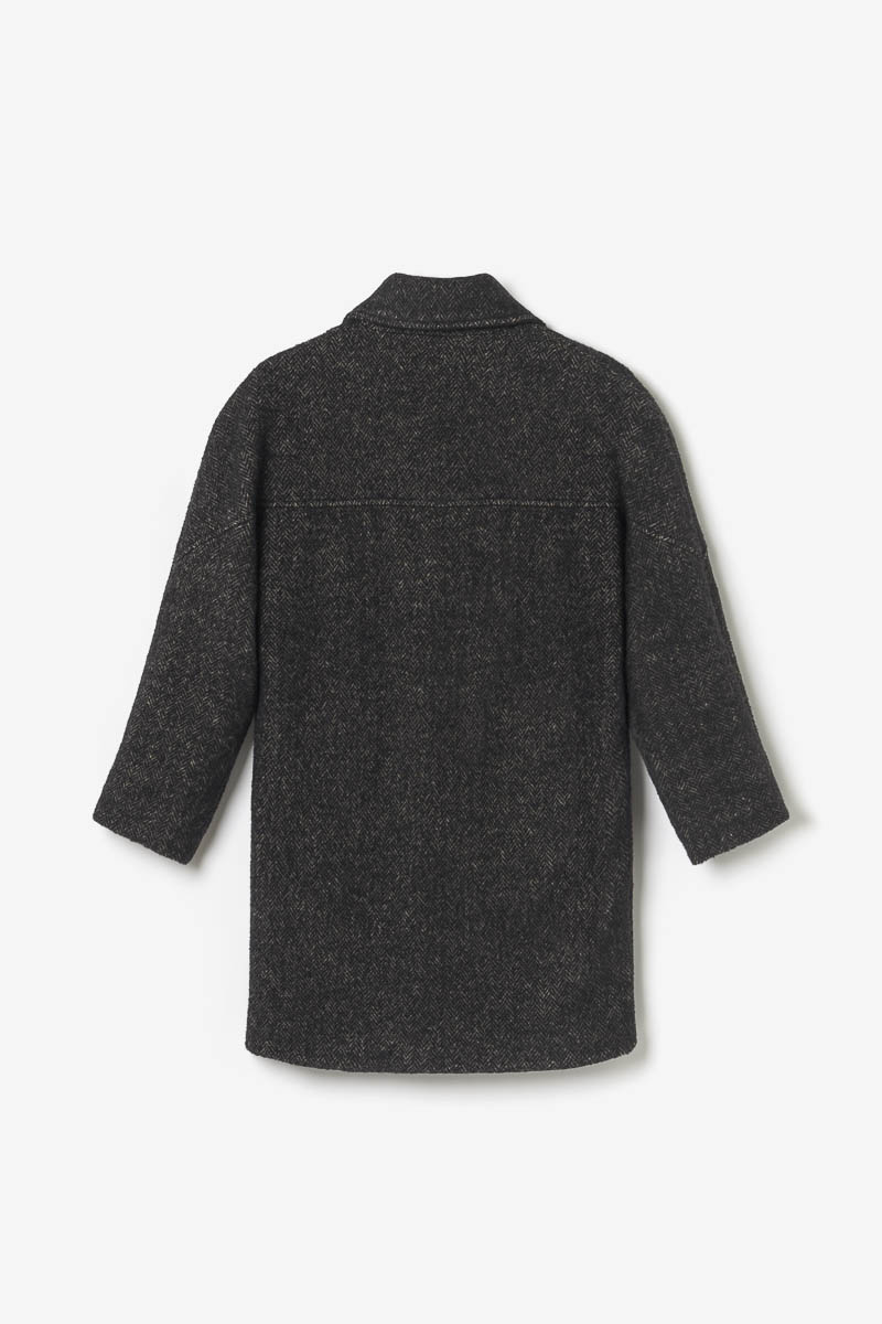 Manteau Shawgi marron à motif chevrons