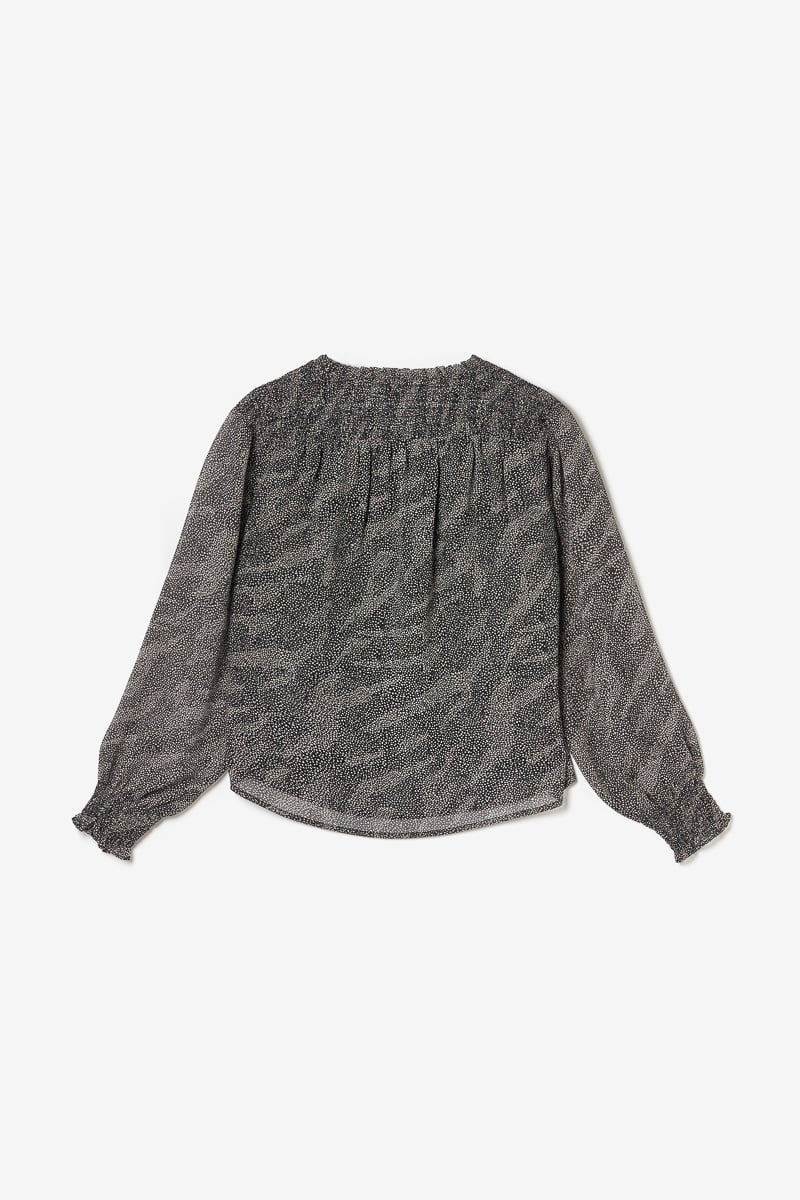 Blouse Winnygi noire à motif animalier