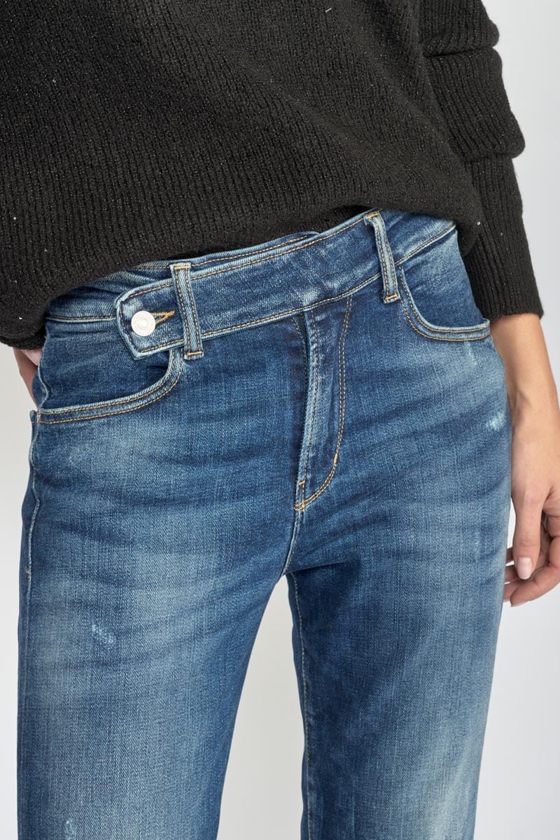 Jeans 400/17 mom Basic taille haute 7/8ème destroy bleu N°2