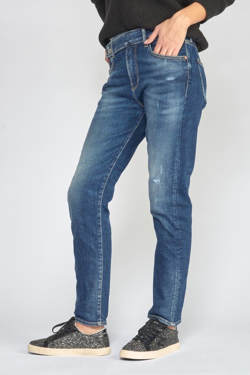 Jeans 400/17 mom Basic taille haute 7/8ème destroy bleu N°2
