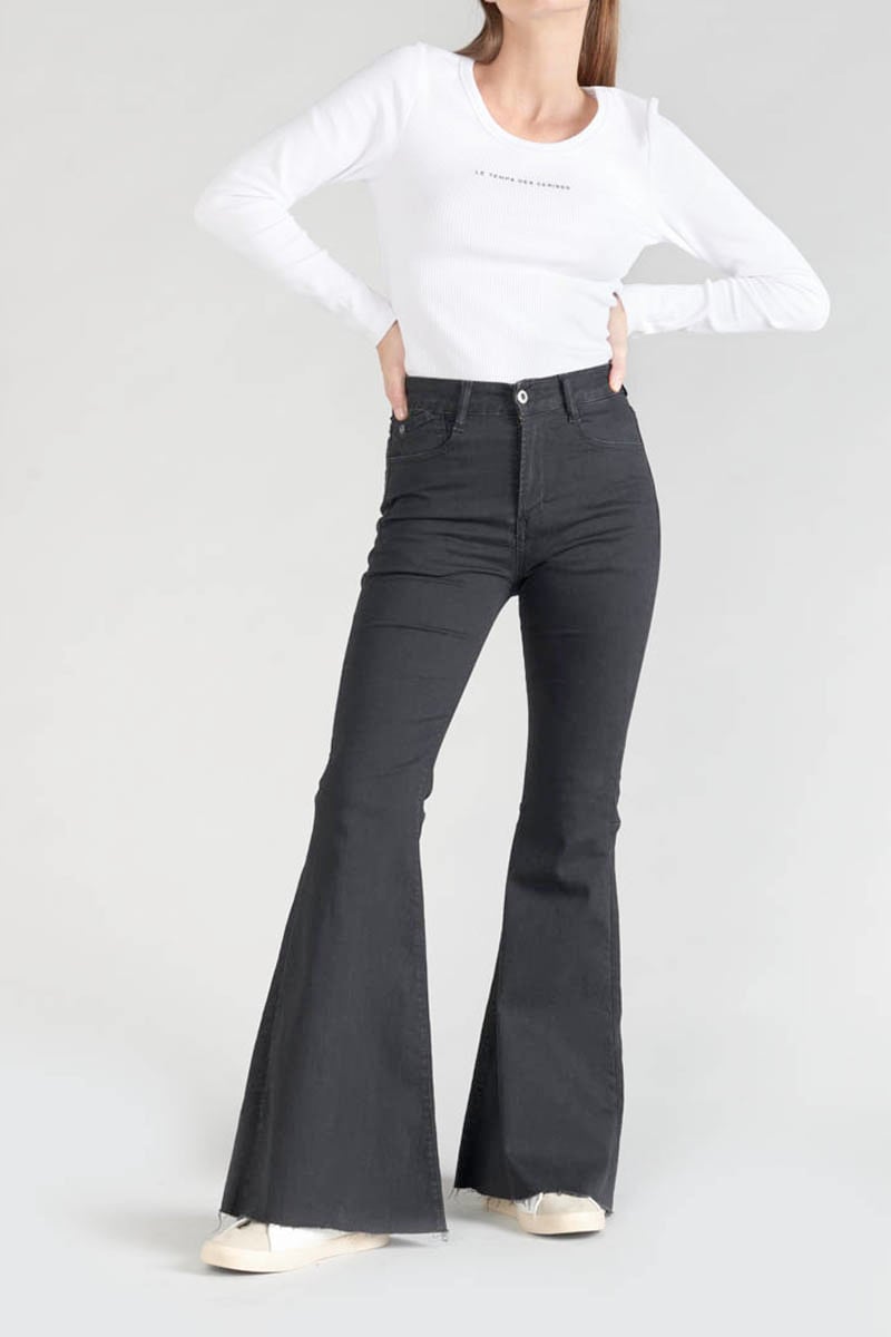 Jeans flare Alberta taille haute noir N°0