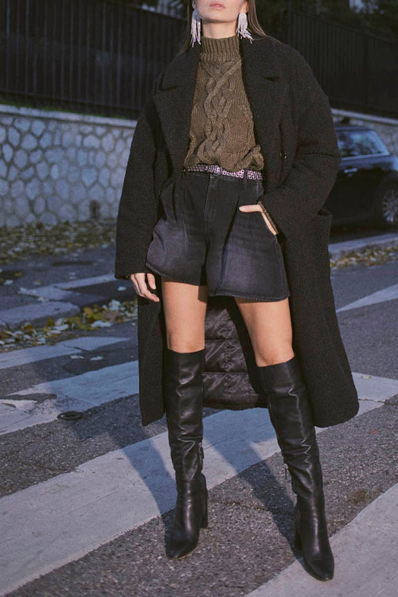 Short Lovi en jeans noir