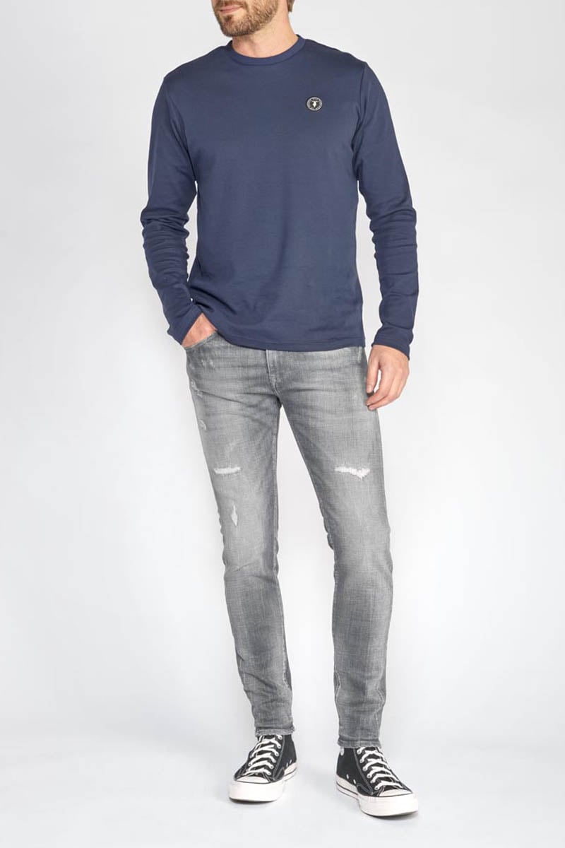 Jeans power skinny 7/8ème destroy gris N°3