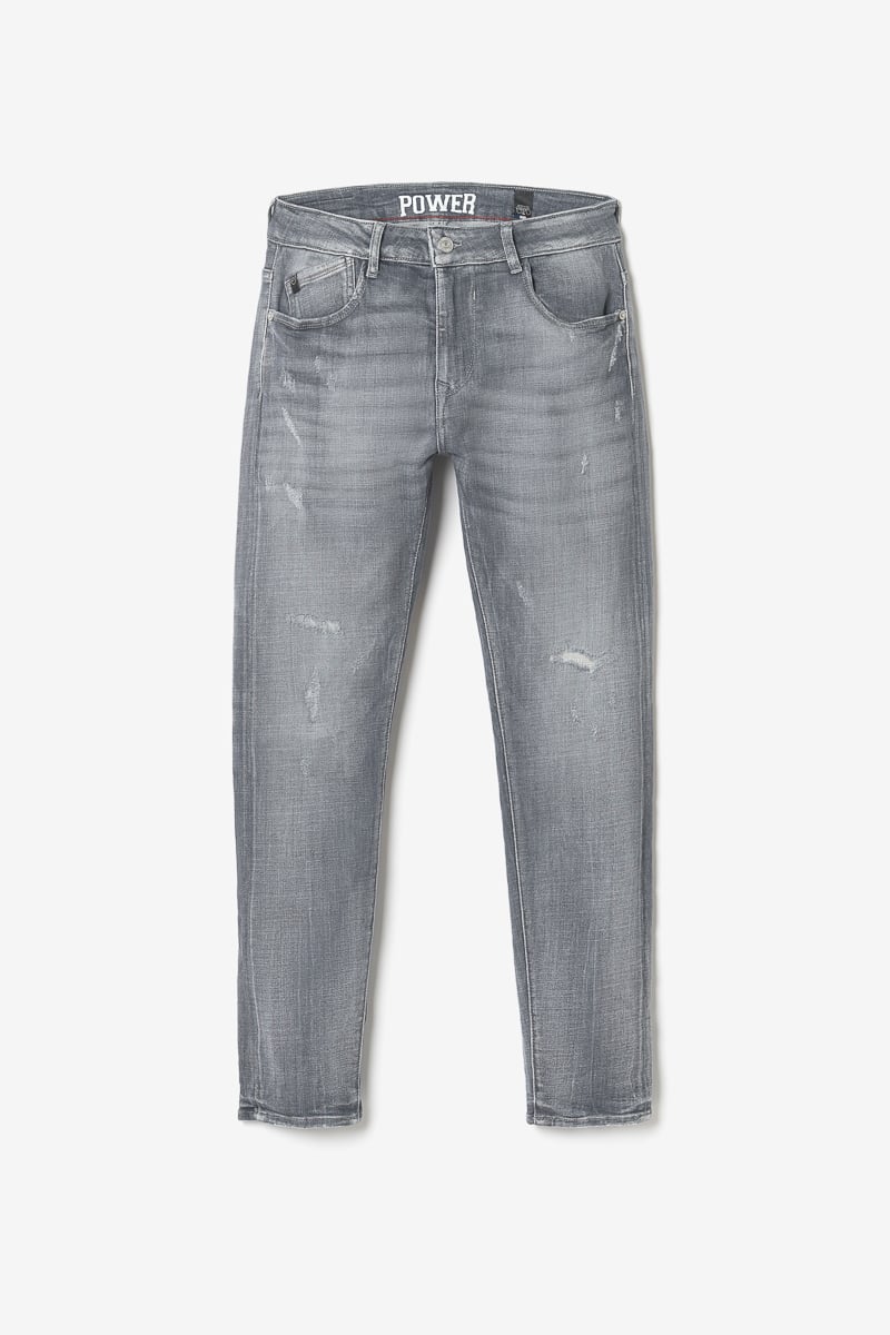 Jeans power skinny 7/8ème destroy gris N°3