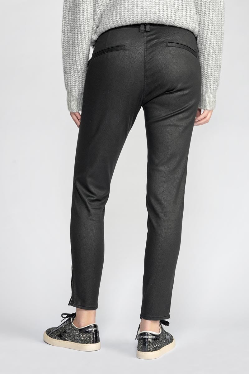 Pantalon Naja à motif python noir