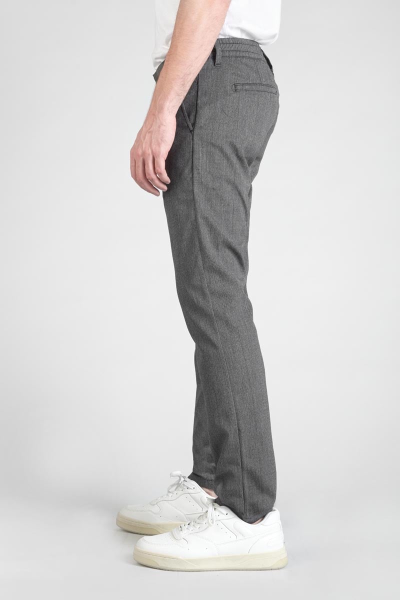 Pantalon Weller à carreaux gris