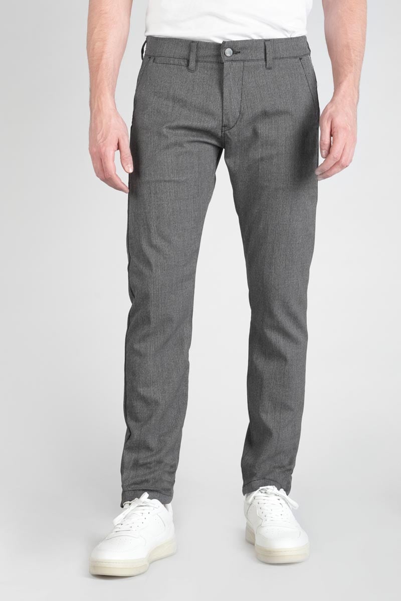 Pantalon Weller à carreaux gris