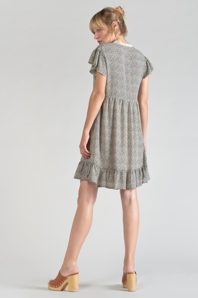 Robe Aliette à motif beige et noir