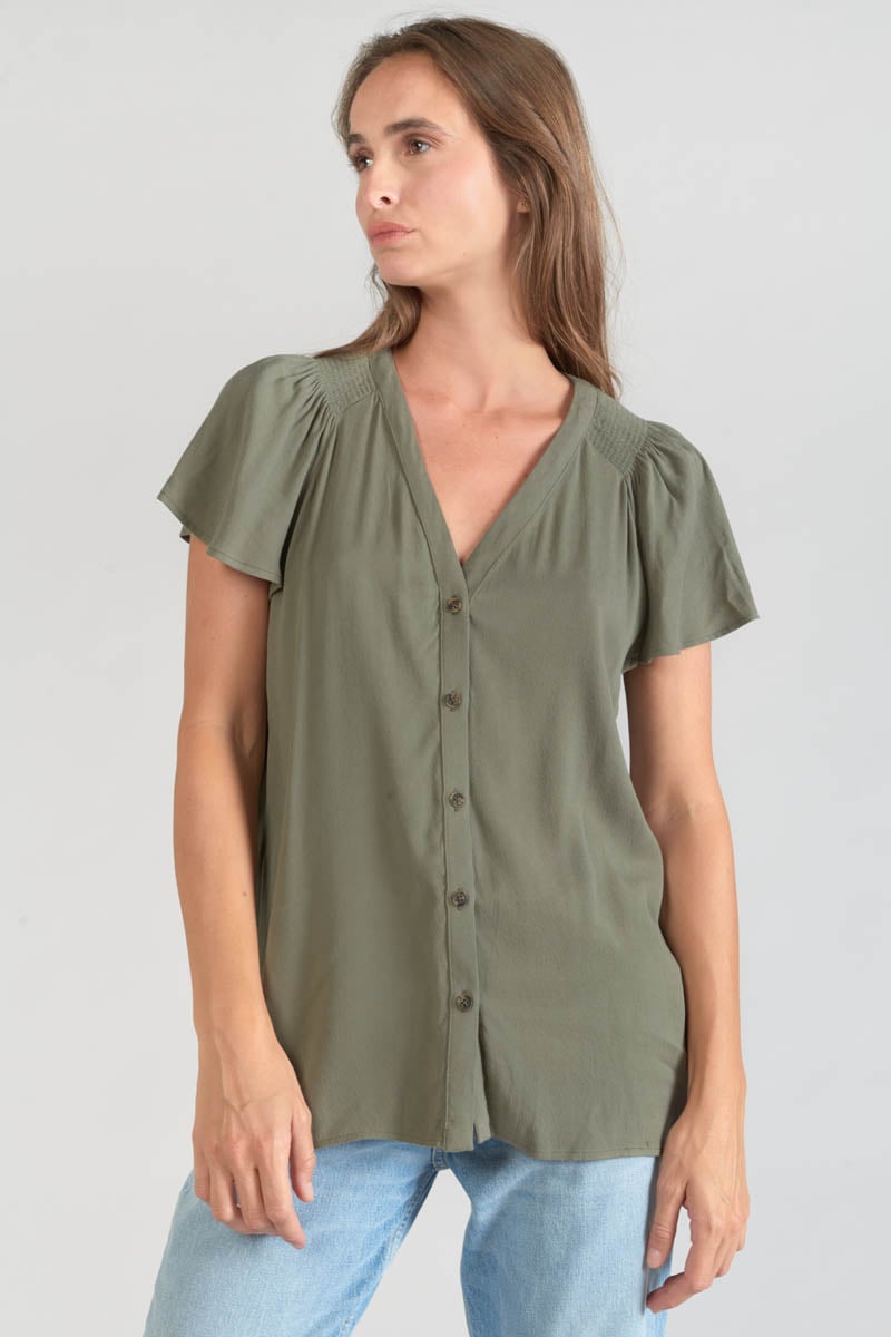 Top Aube en tencel kaki