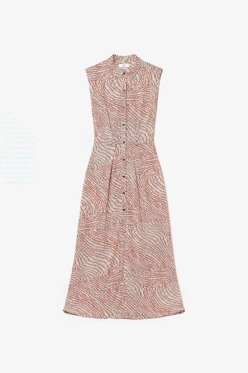 Robe longue Cuoco à motif orange et noir