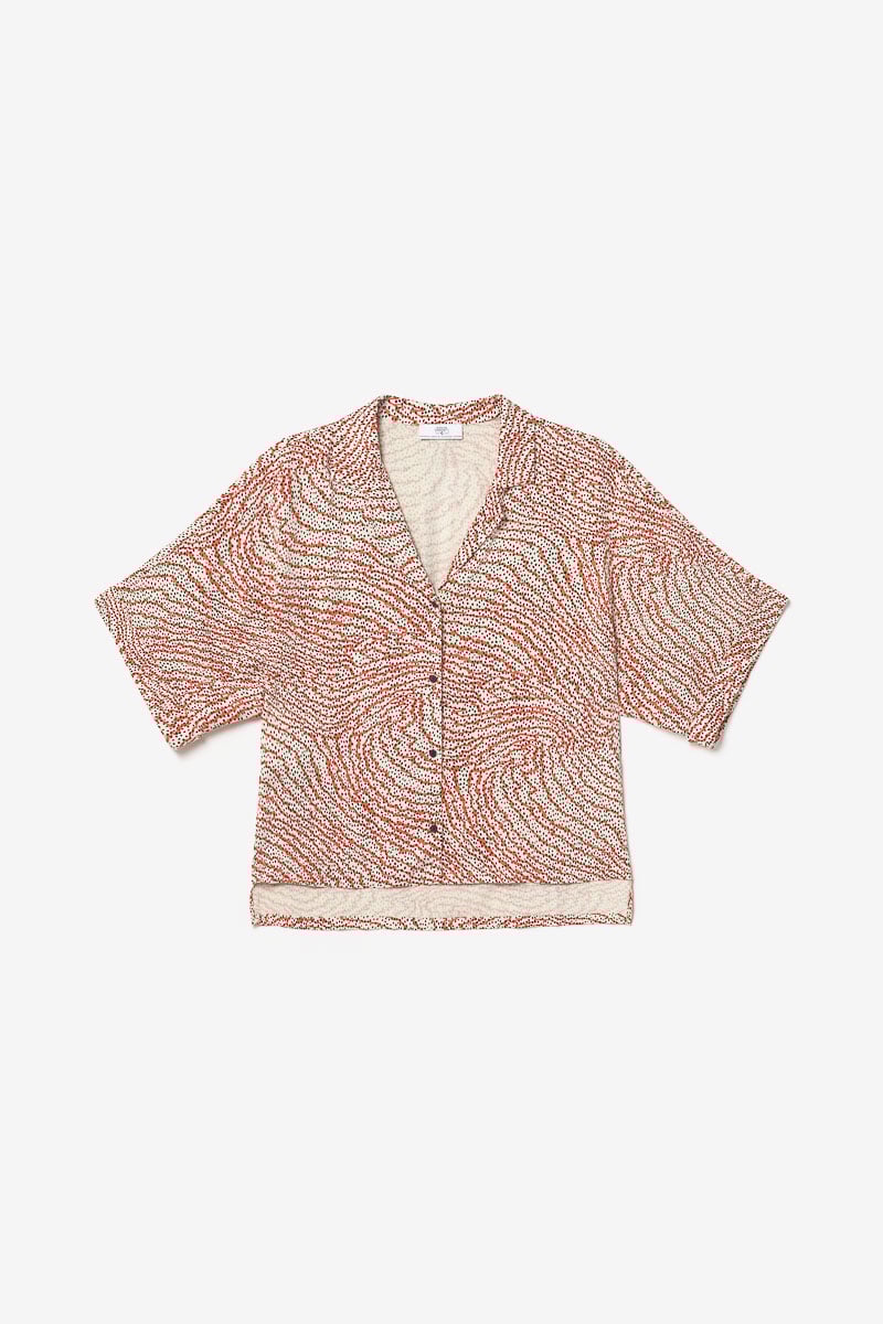 Blouse Freila à motif orange et noir