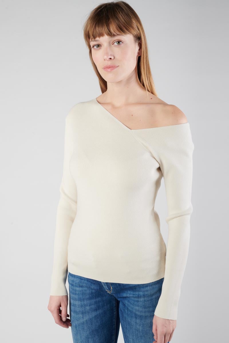 Pull Lina asymétrique sable
