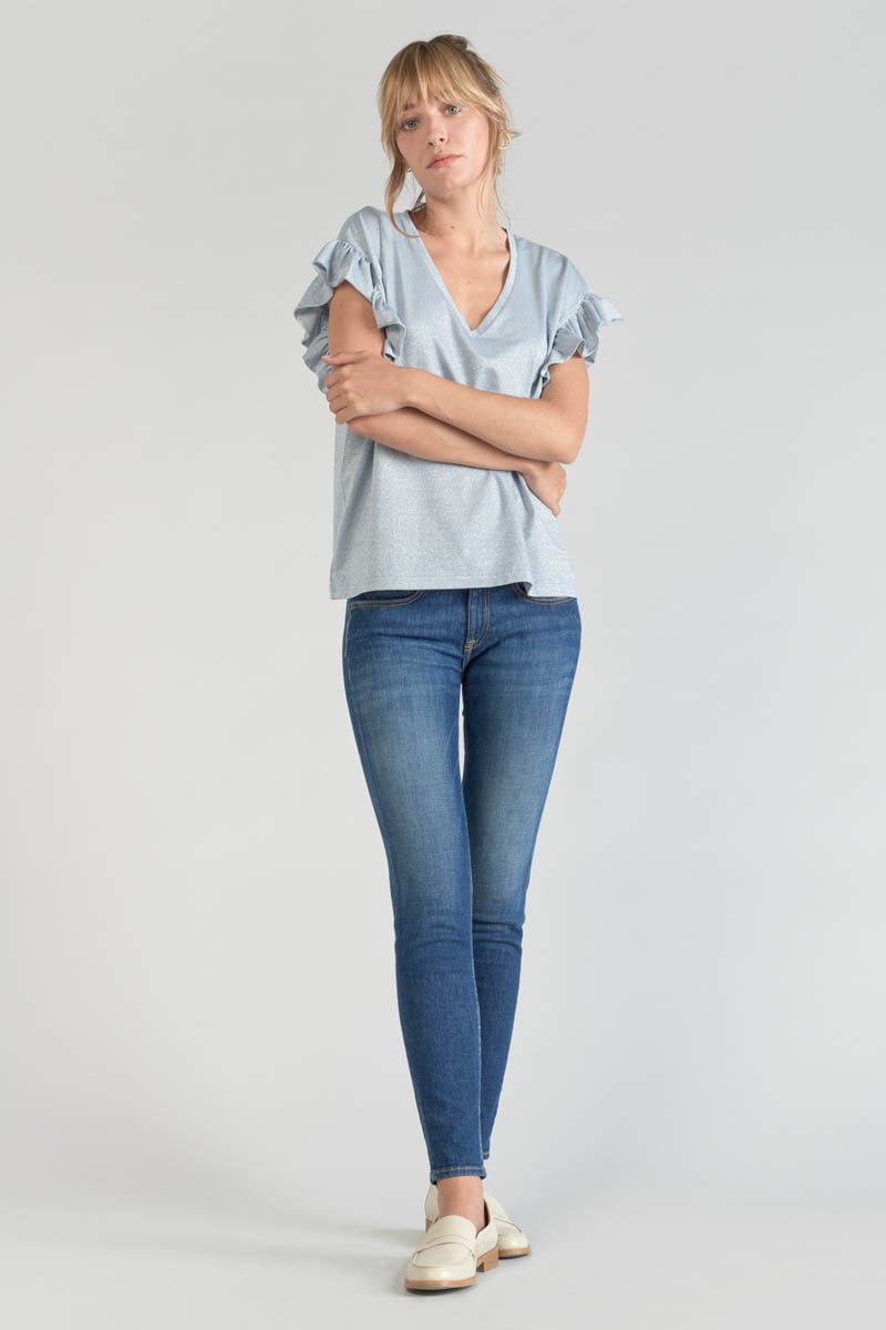 Top Ryls bleu ciel irisé