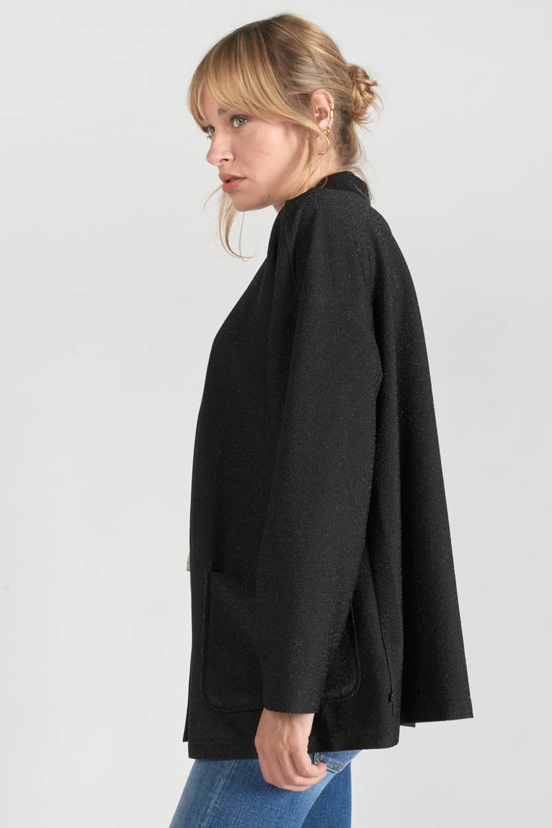 Veste kimono Sobrado noir brillant