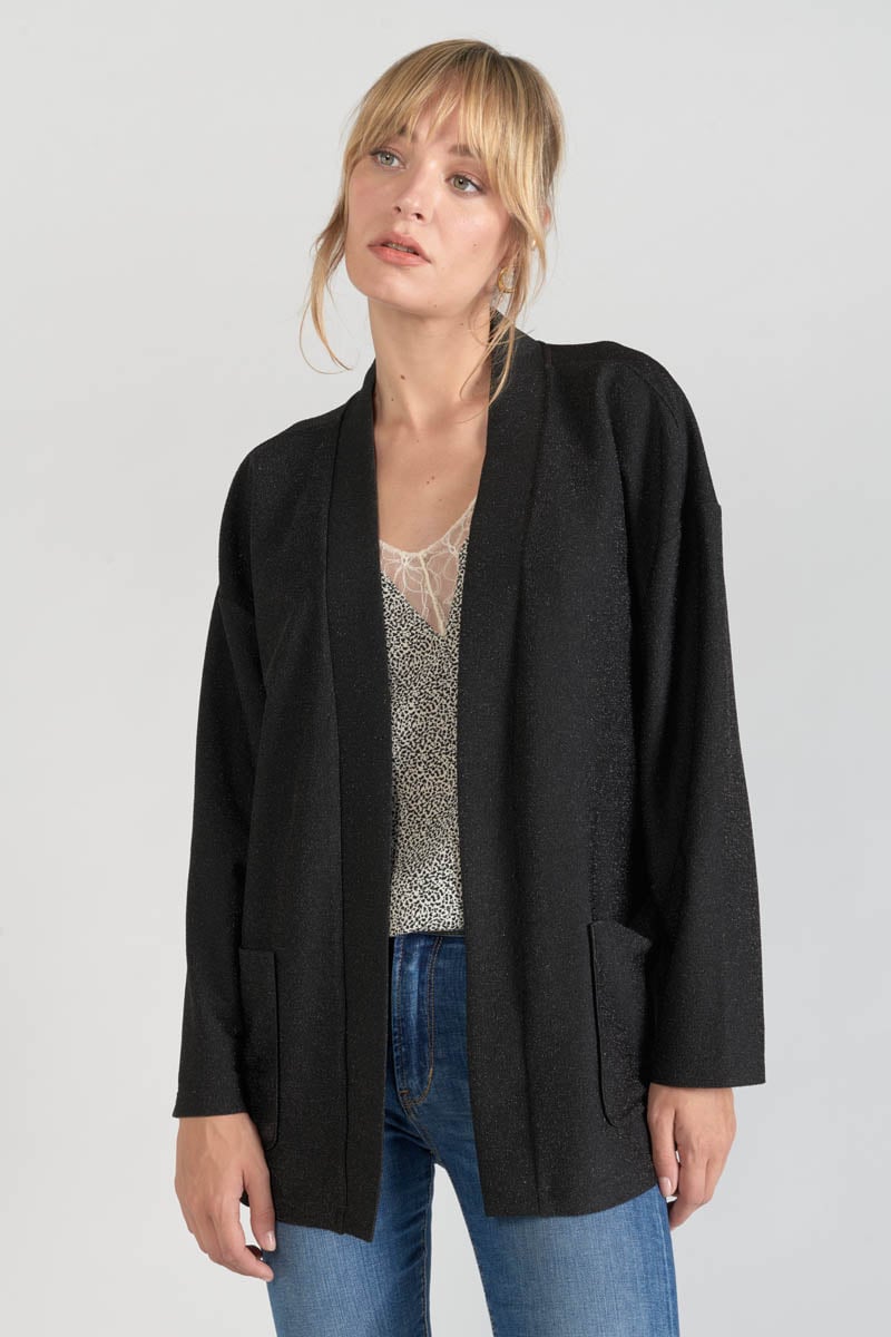 Veste kimono Sobrado noir brillant