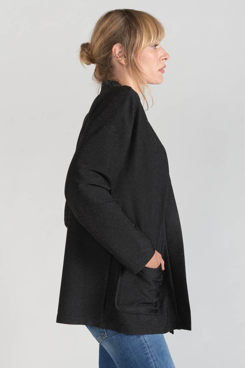 Veste kimono Sobrado noir brillant