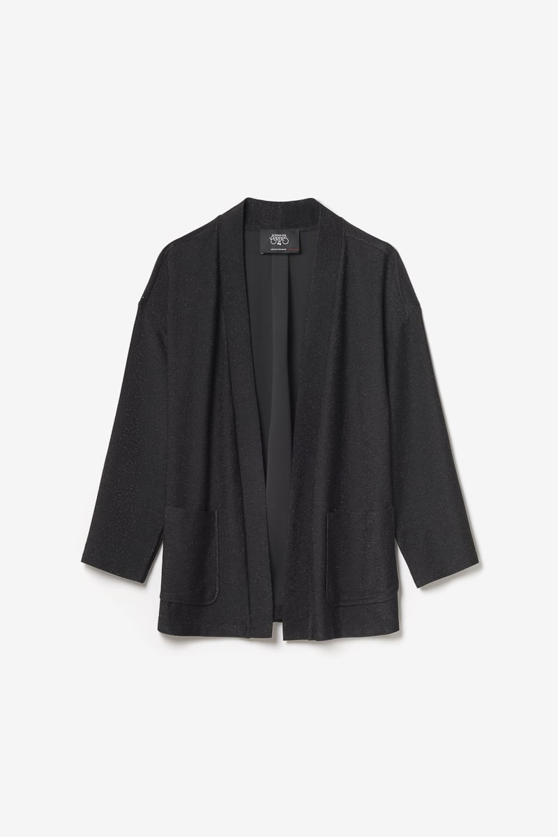 Veste kimono Sobrado noir brillant