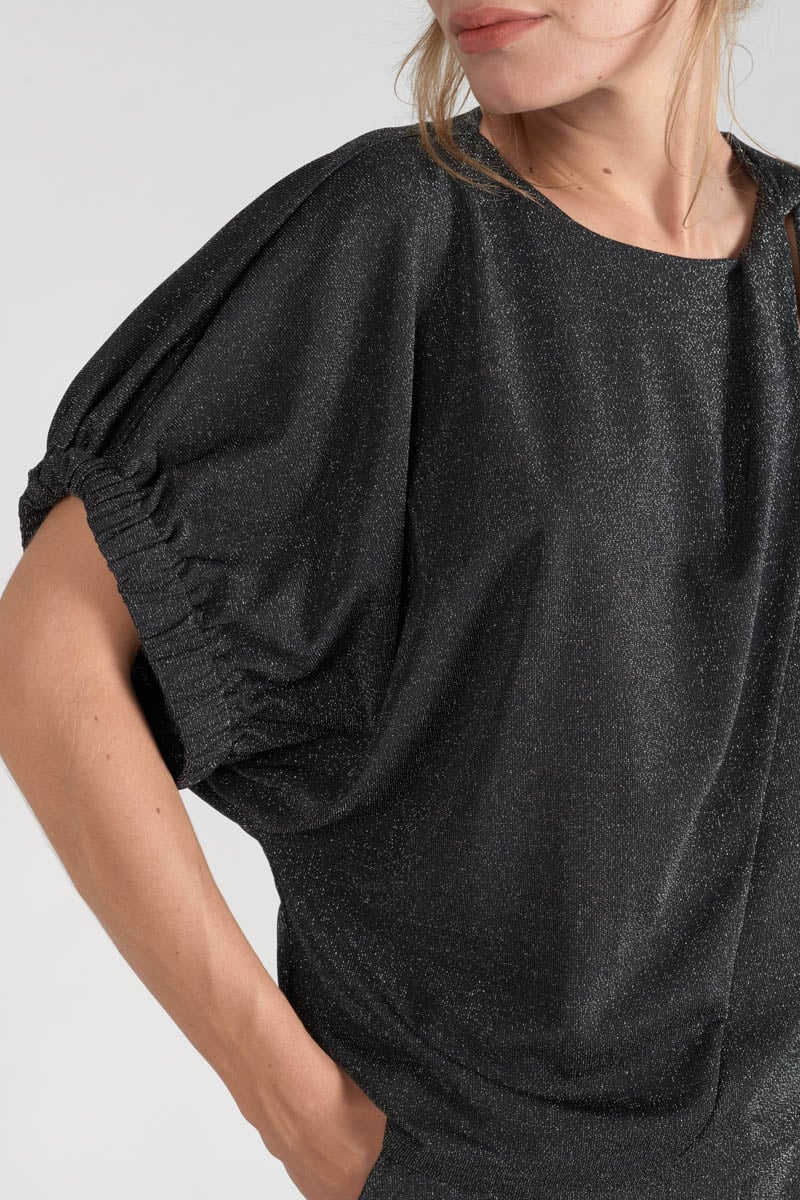 Top Winslet noir irisé