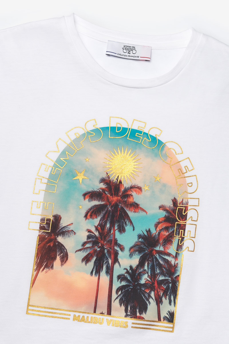 T-shirt Misagi blanc imprimé