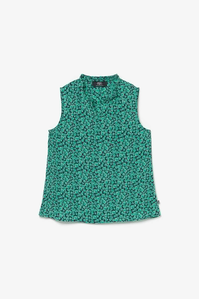 Top Safiyagi à motif vert