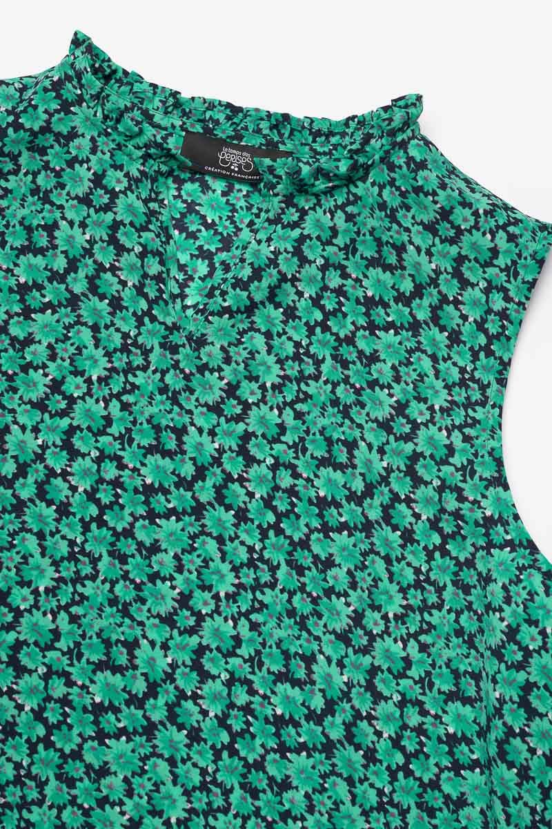 Top Safiyagi à motif vert