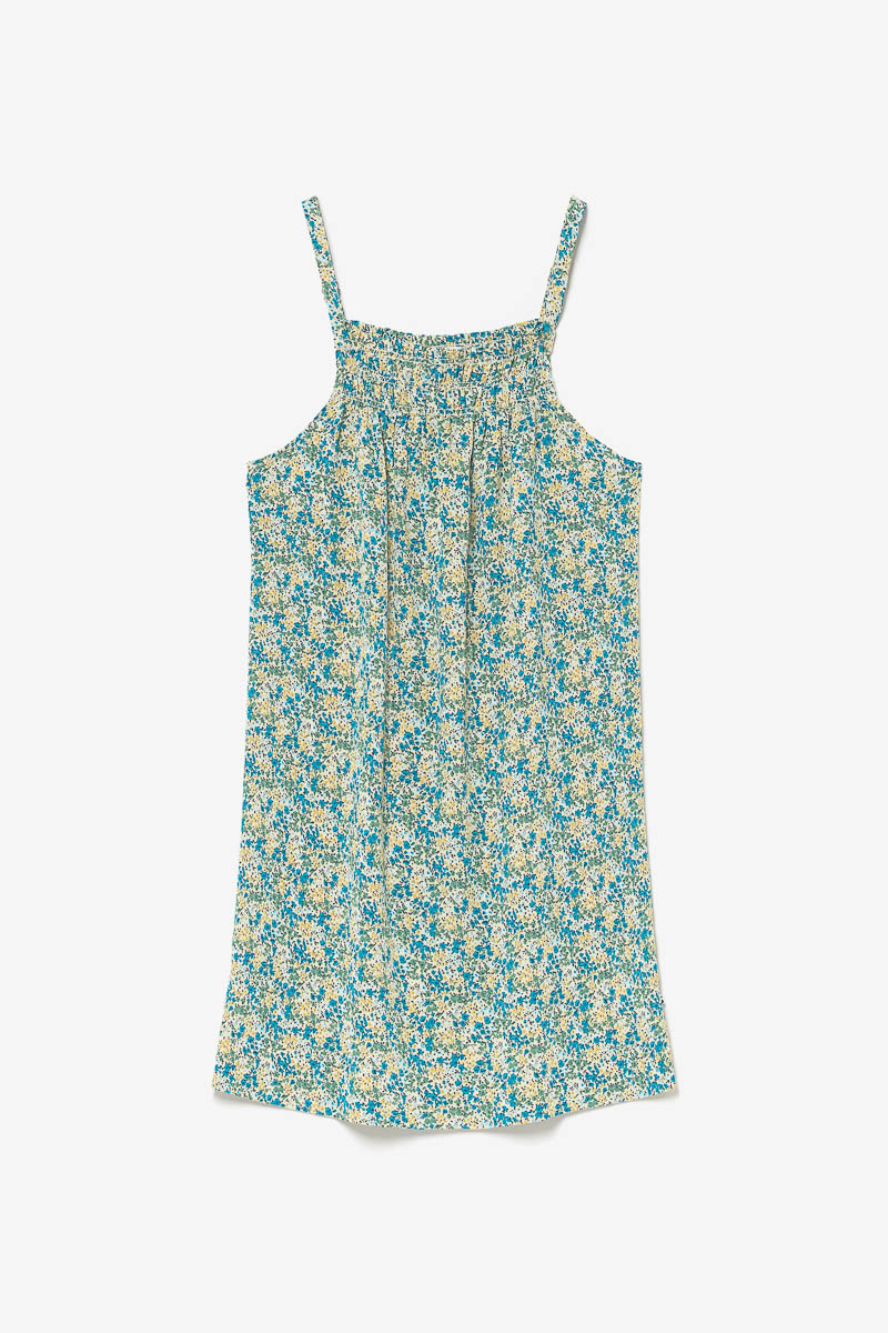 Robe Tategi à motif floral vert