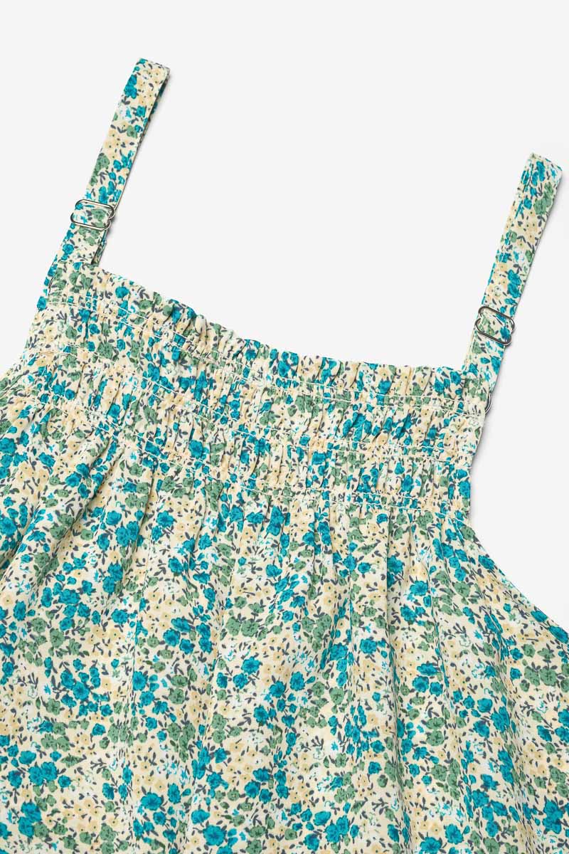 Robe Tategi à motif floral vert