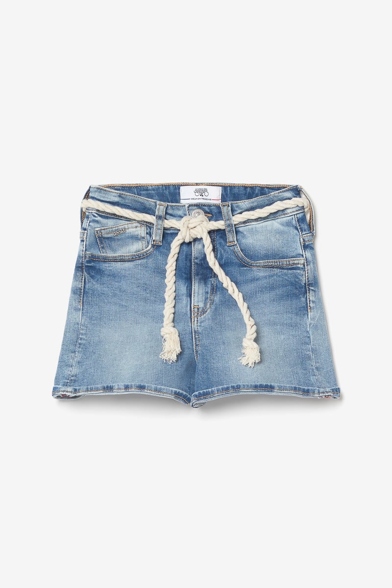 Short Tiko taille haute en jeans bleu