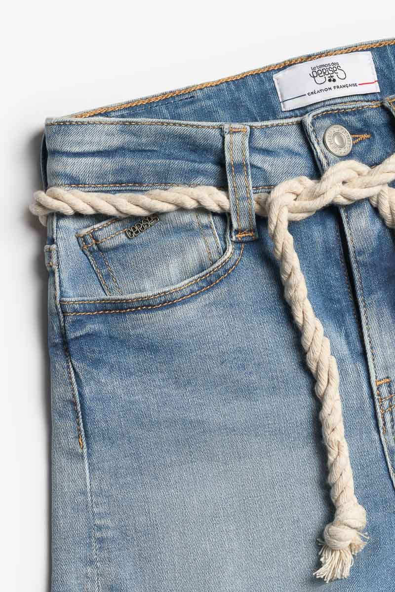 Short Tiko taille haute en jeans bleu