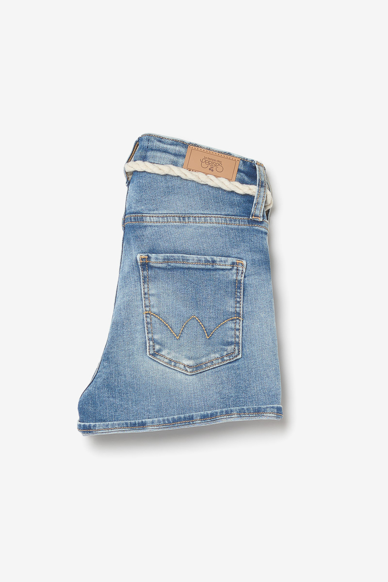 Short Tiko taille haute en jeans bleu