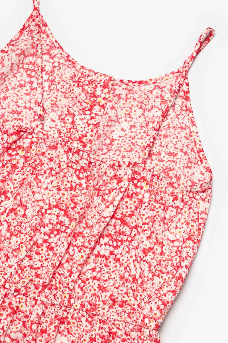 Robe Yuligi à motif floral rouge
