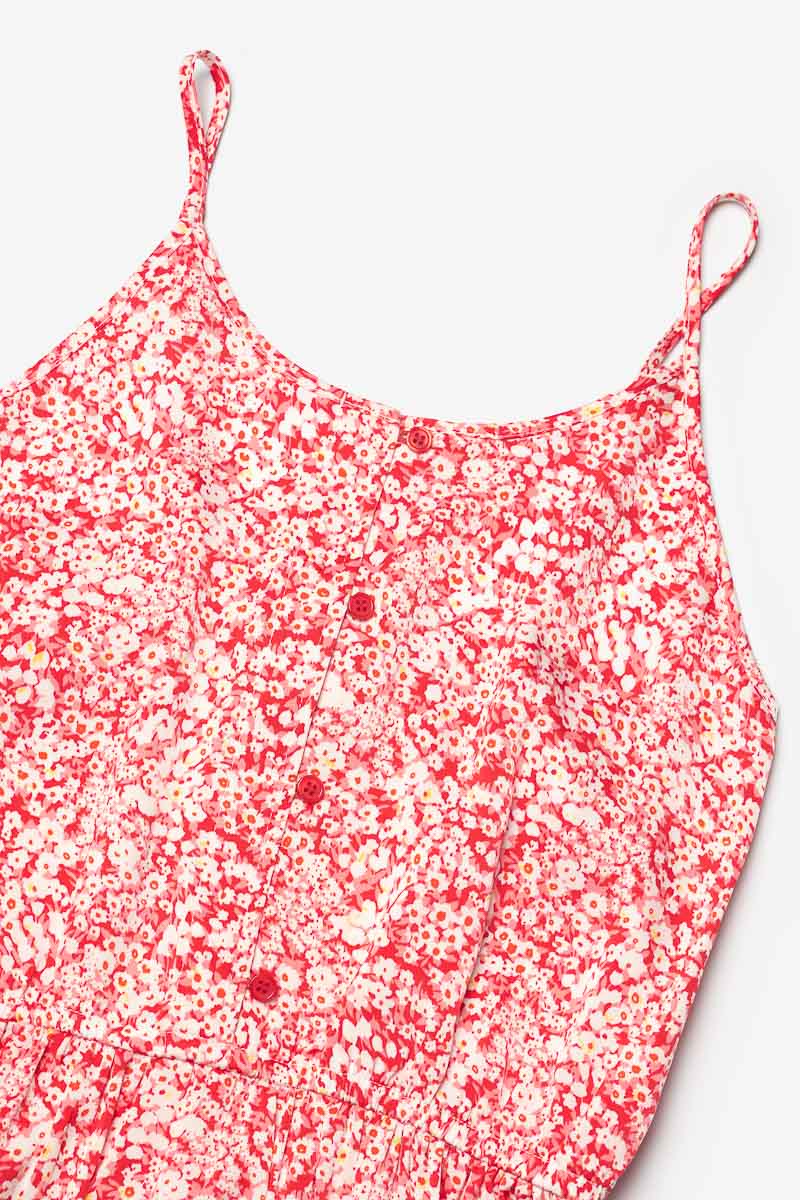 Robe Yuligi à motif floral rouge