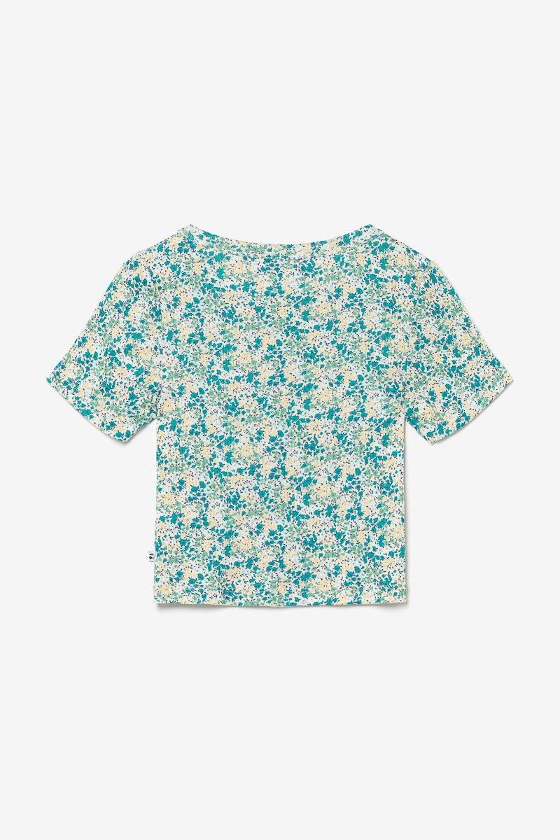 Top Yzygi à motif floral vert