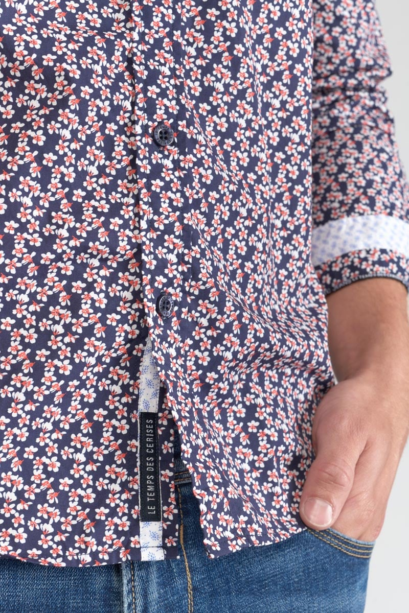 Chemise Floy à motif fleuri rouge