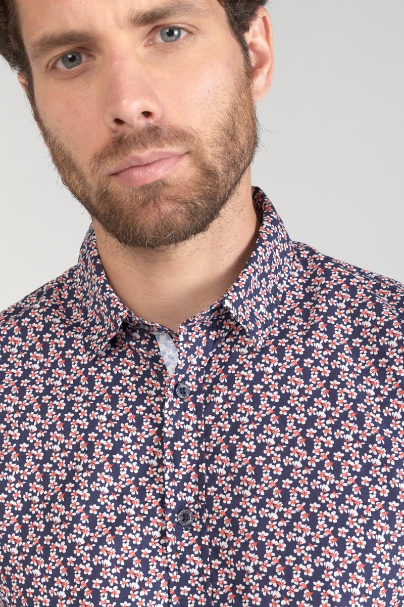 Chemise Floy à motif fleuri rouge