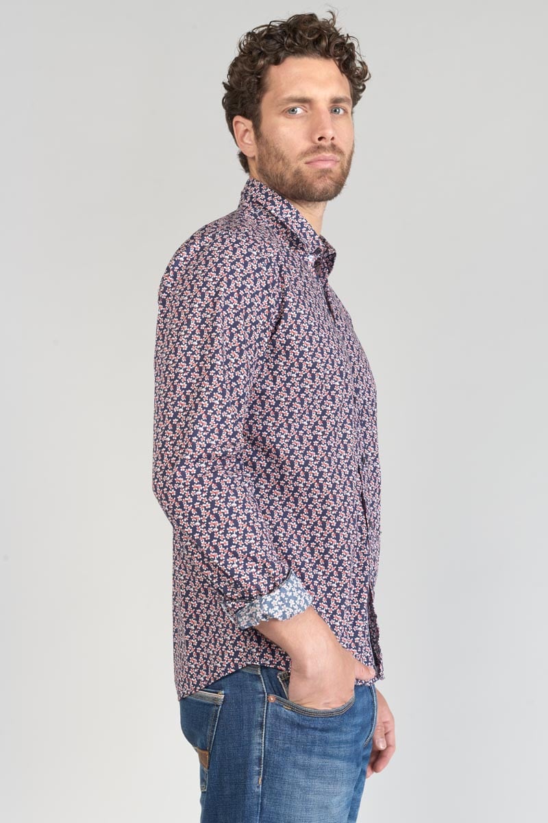Chemise Floy à motif fleuri rouge