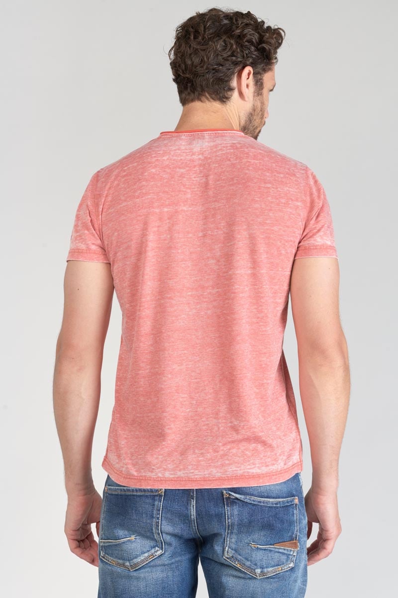T-shirt Mavoc rouge chiné délavé
