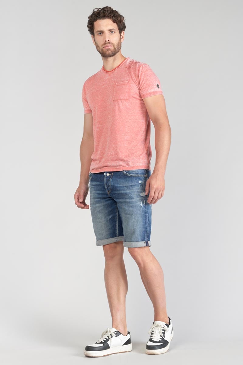 T-shirt Mavoc rouge chiné délavé