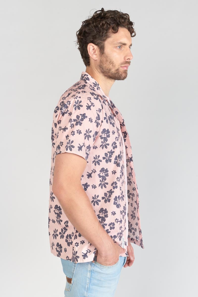 Chemise Postir rose à motif fleuri