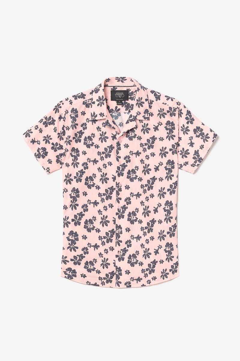 Chemise Postir rose à motif fleuri