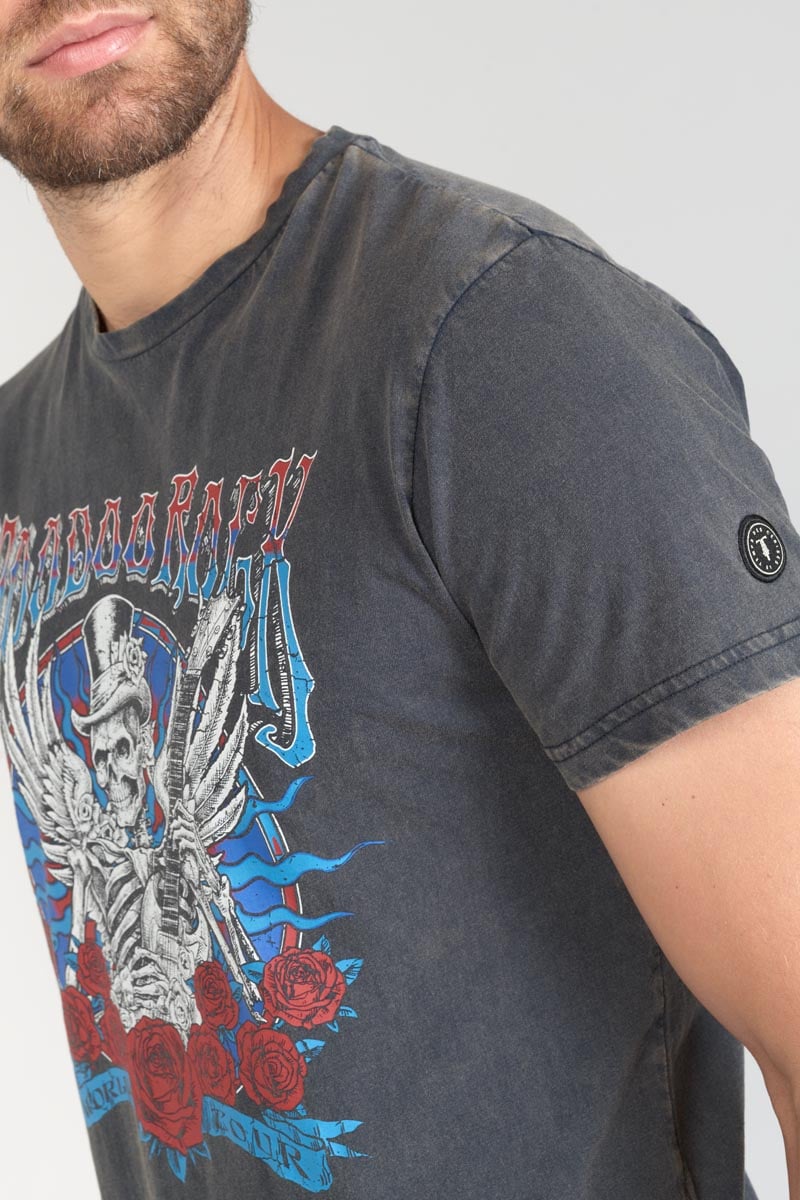 T-shirt Tije gris délavé imprimé