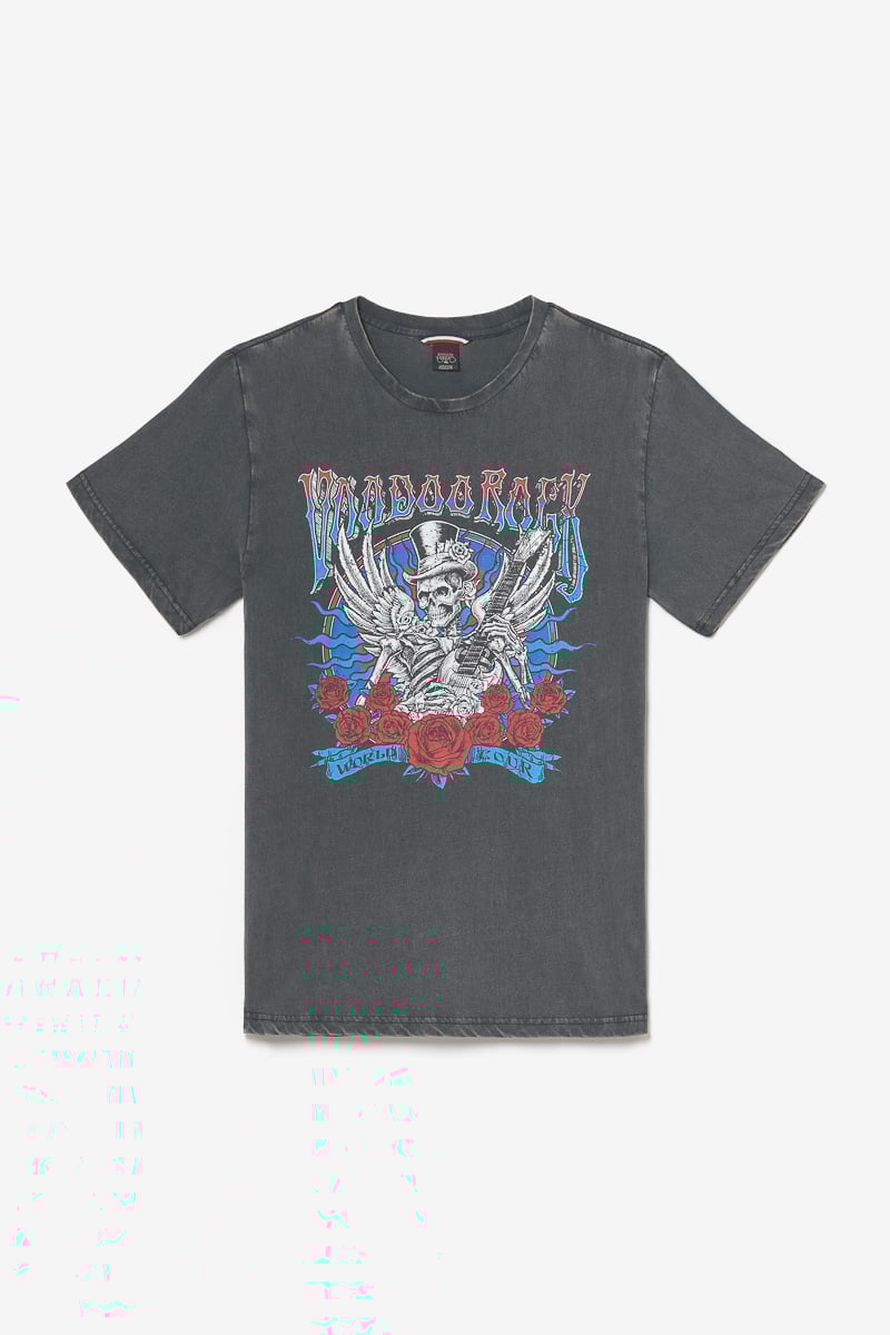 T-shirt Tije gris délavé imprimé