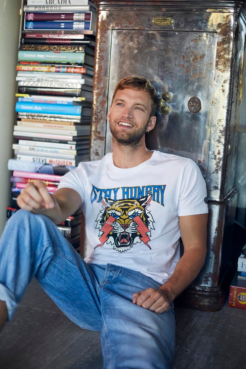 T-shirt Yair blanc imprimé