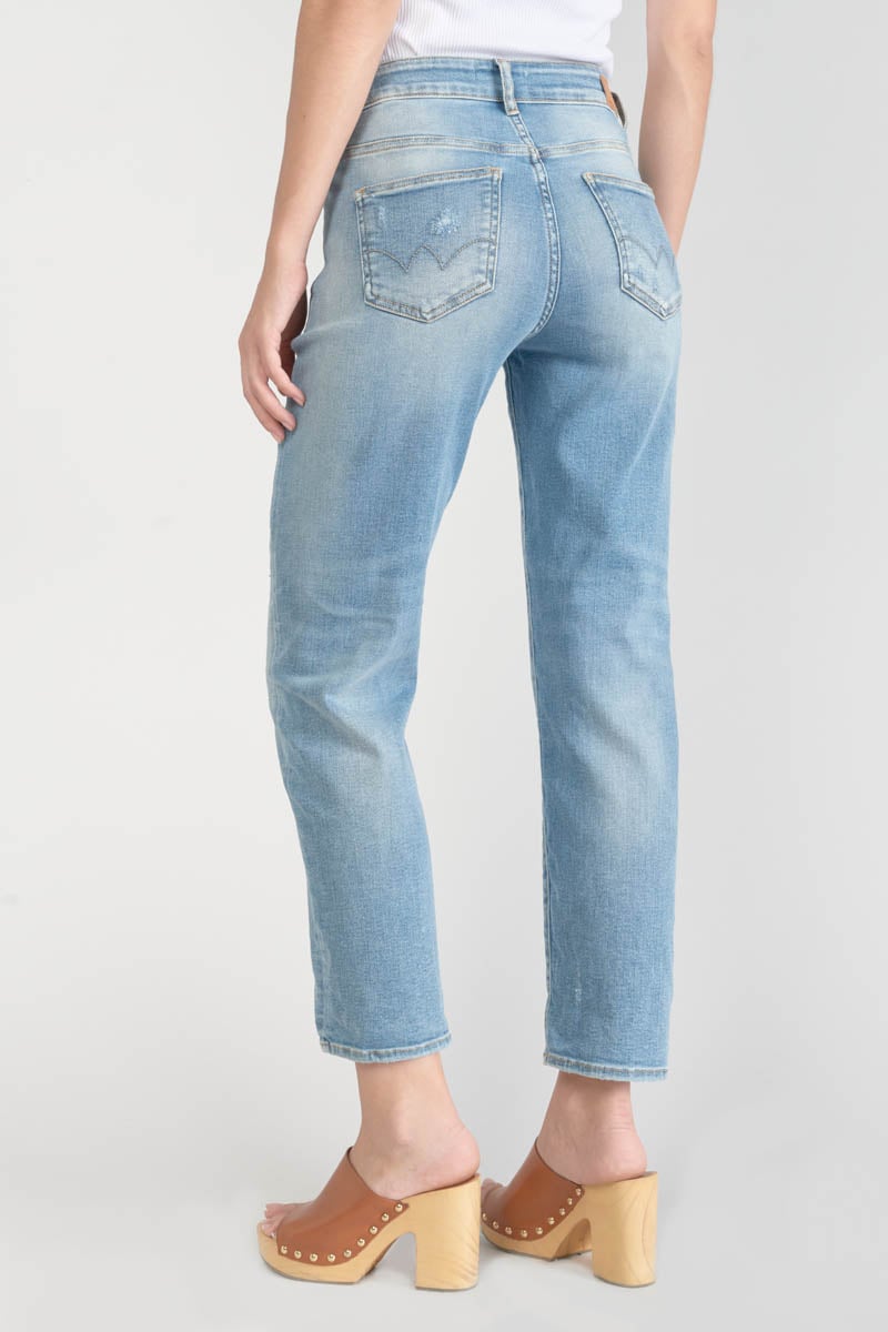 Jeans 400/17 mom Basic taille haute 7/8ème destroy bleu N°4