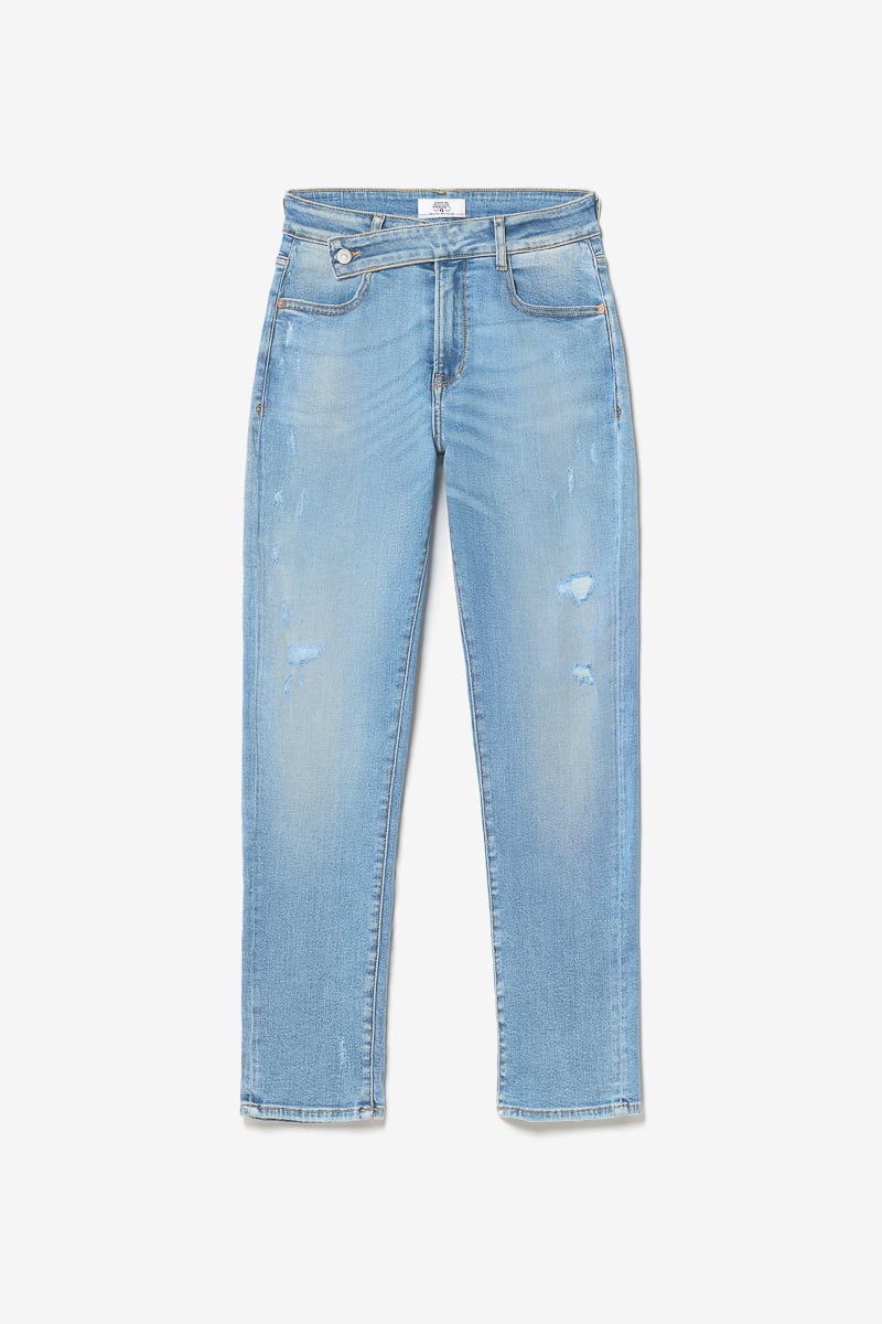 Jeans 400/17 mom Basic taille haute 7/8ème destroy bleu N°4